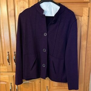Cold water creek Women's Dark Purple Button-Front Jacket